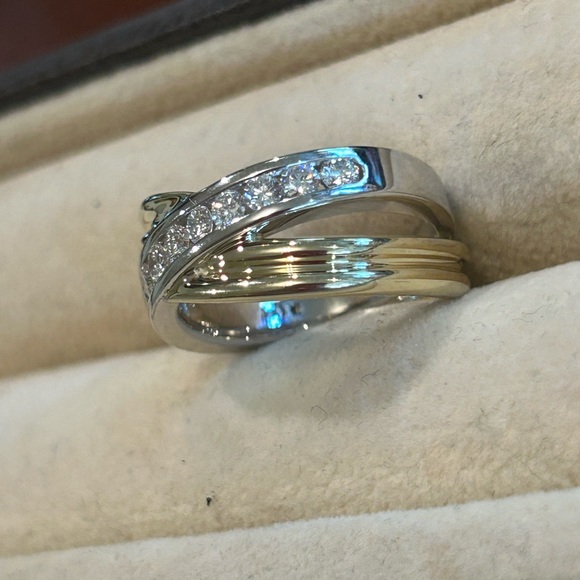 14kt Diamond Two-Tone Bypass Ring - Picture 10 of 10
